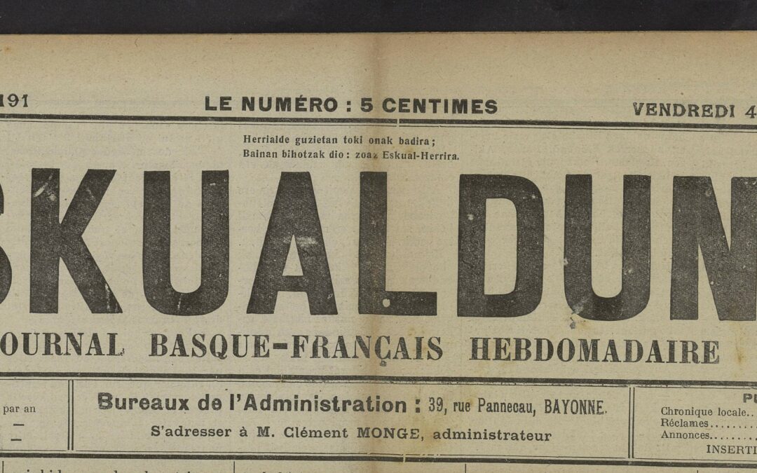 Conférence d’Argia Olçomendy « Les représentations de l’émigrant basque et de l’Indiano dans l’hebdomadaire Eskualduna (1900-1920) »